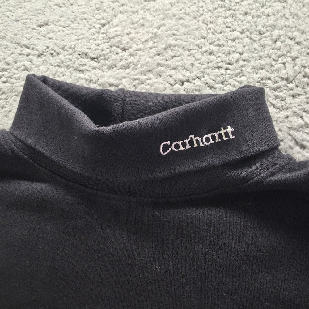 Carhartt Mens Black Long Sleeve Turtleneck Embroidered Logo Workwear Shirt 2XL